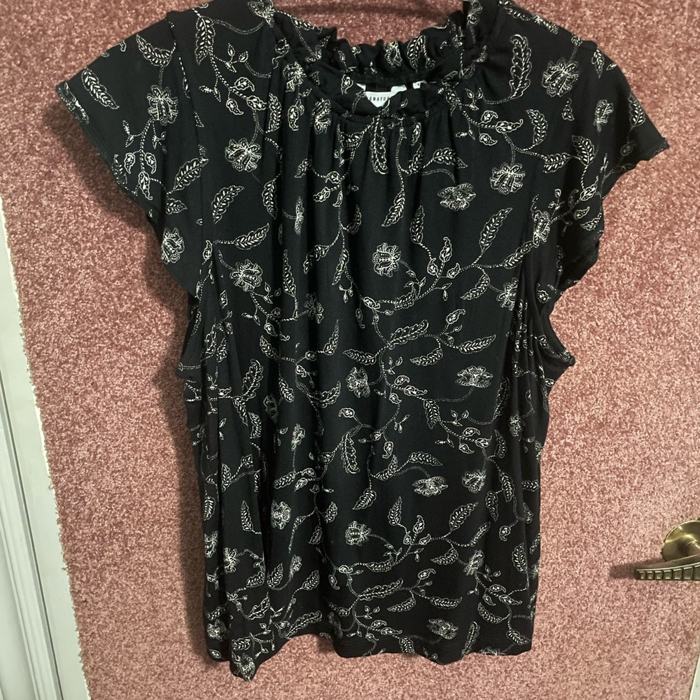 Signature Black and White Patterned Blouse